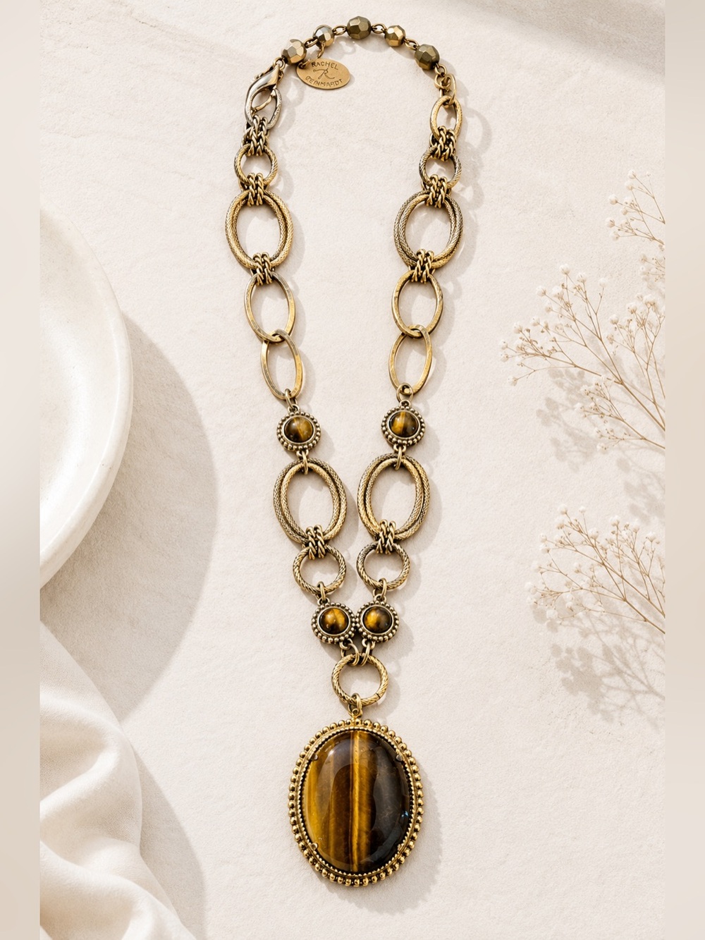 Rachel Reinhardt Tiger’s Eye Statement Necklace